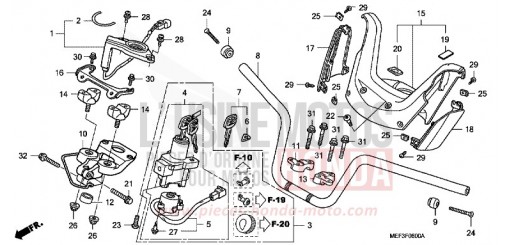 HANDLE PIPE/HANDLE COVER (FJS400D8) FJS400D8 de 2008